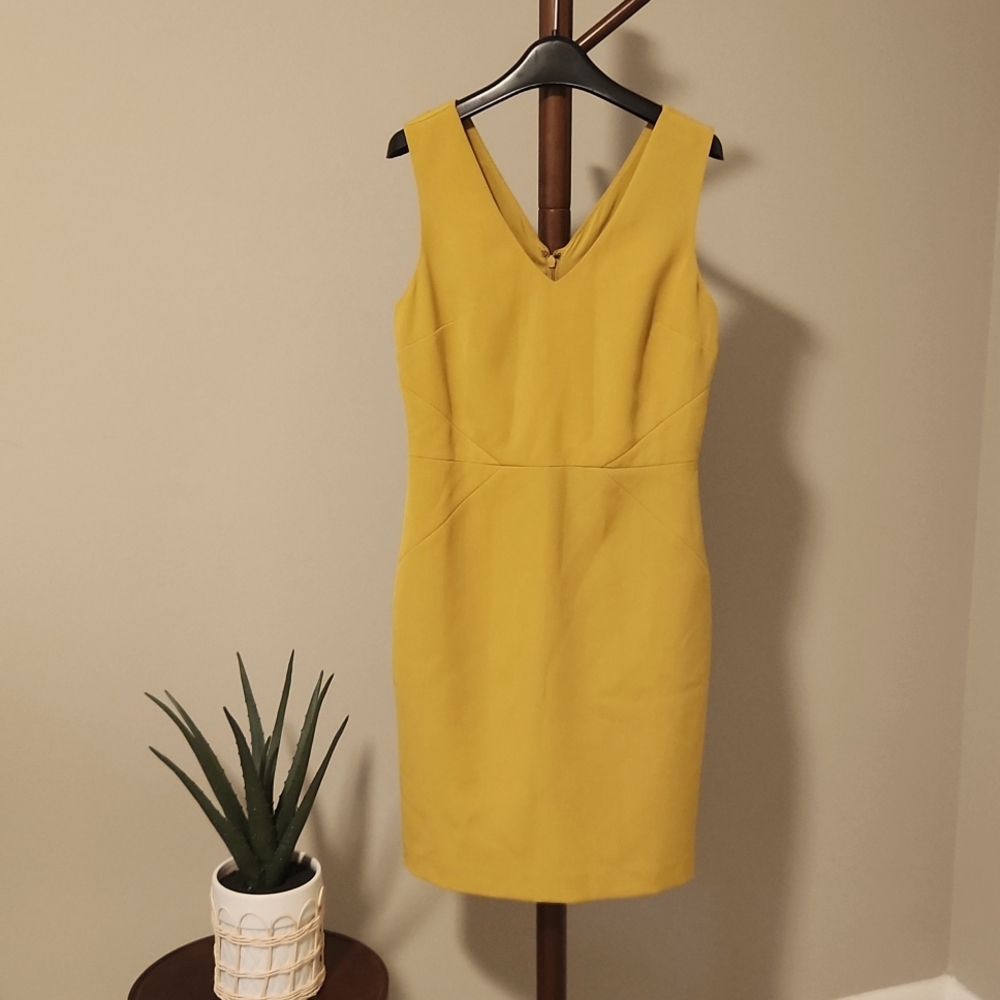 Banana Republic V Neck Mustard Dress